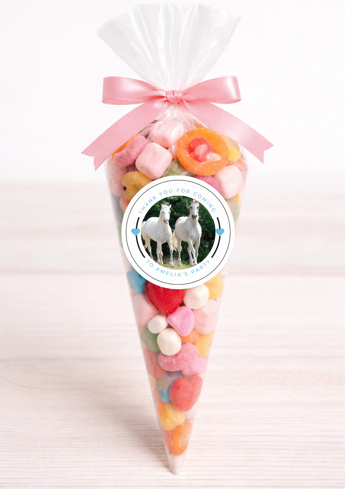 Personalised Horse Themed Birthday Party Stickers
