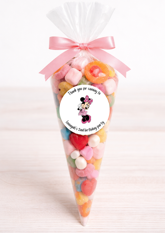 Personalised Minnie Mouse Birthday Party Stickers
