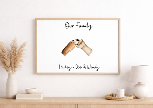 Our Family Including Pet Paw Print