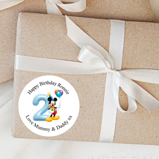 Personalised Mickey Mouse Party Stickers