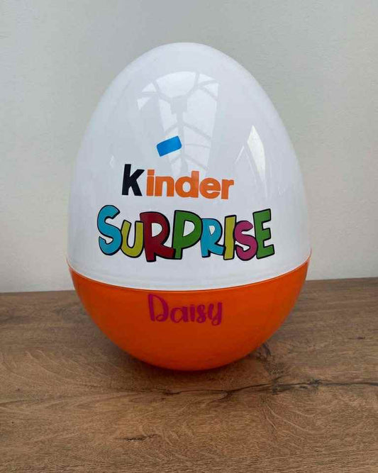 Large fillable Kinder Surprise style Easter egg personalised with name
Reusable jumbo Easter egg decoration personalised for Easter gifts
