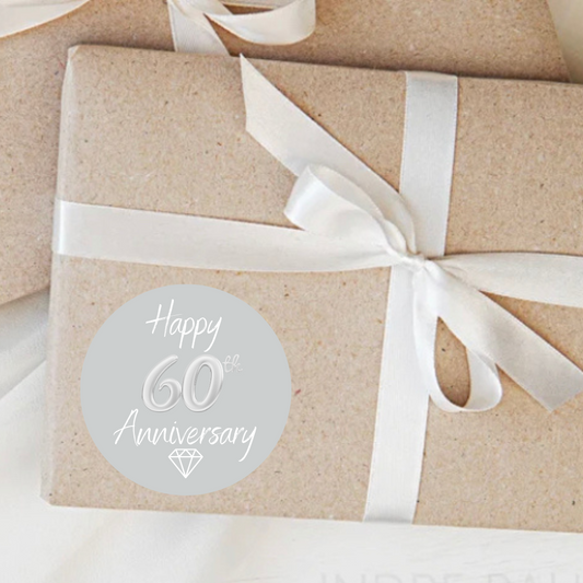 Personalised 60th anniversary's stickers