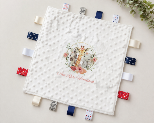 Personalised Baby Comforter – Custom Soft Snuggle Blanket with Name
