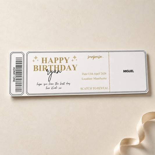 Personalised  Birthday Scratch Reveal Ticket