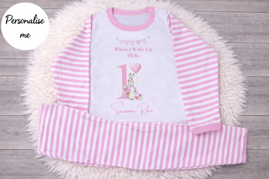 Personalised Bunny Themed Birthday Pyjamas
