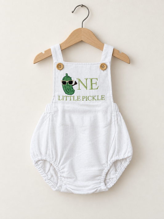 Personalised Embroidered Little Pickle Birthday Baby Romper