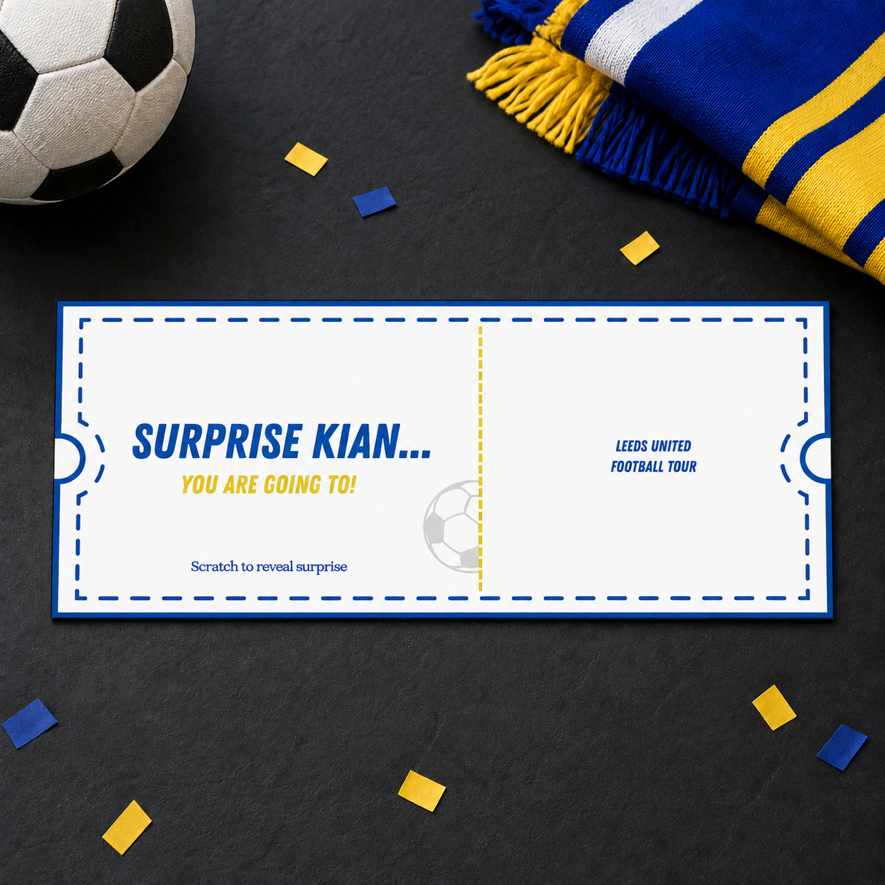 Personalised Football Scratch Reveal Ticket