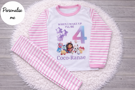 Personalised Gabby Dollhouse Themed Birthday Pyjamas