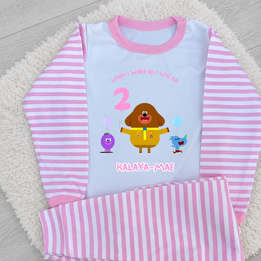 Personalised  Hey Dugeee Birthday Pyjamas 