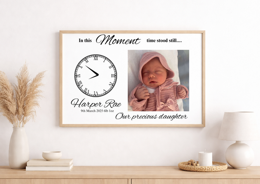Personalised In This moment time stood still mums print