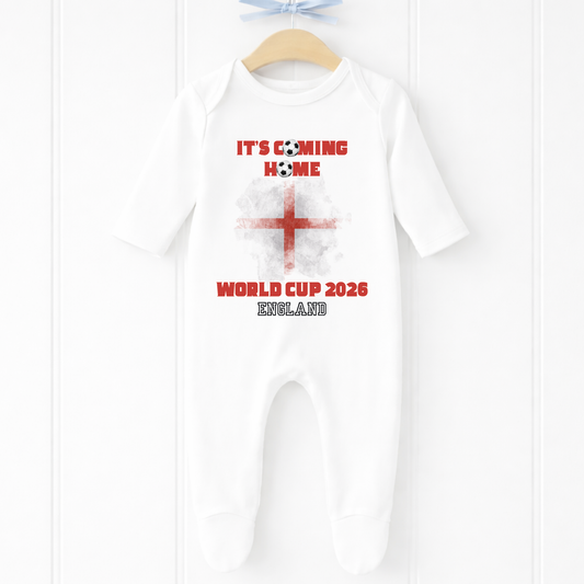 Personalised Its Coming Home World Cup Sleepsuit