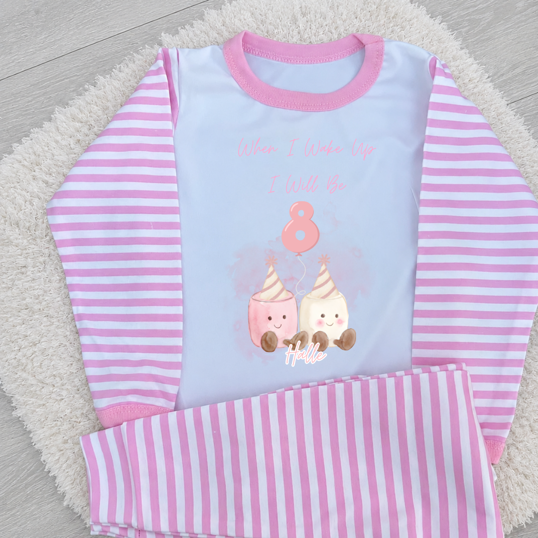 Personalised Jelly Cat  Birthday Marshmallow Pyjamas