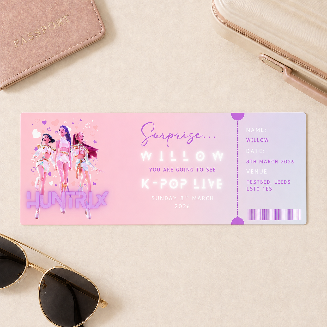 Personalised Kpop Boarding Pass Ticket 