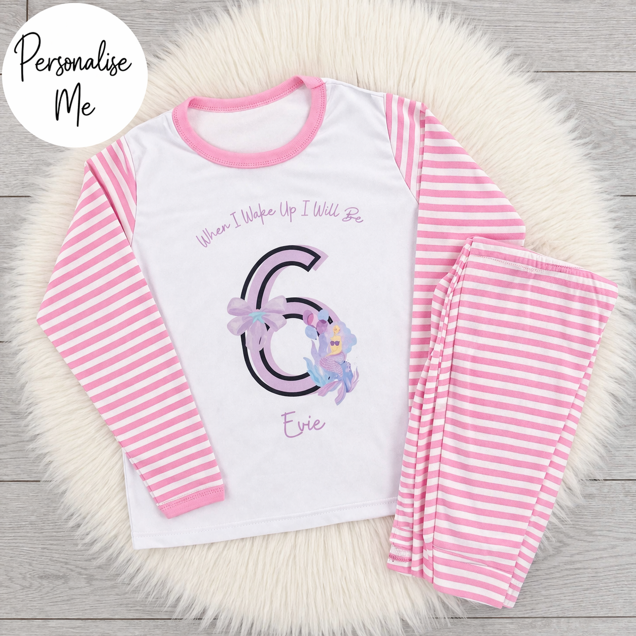 Personalised Little Mermaid Birthday Pyjamas