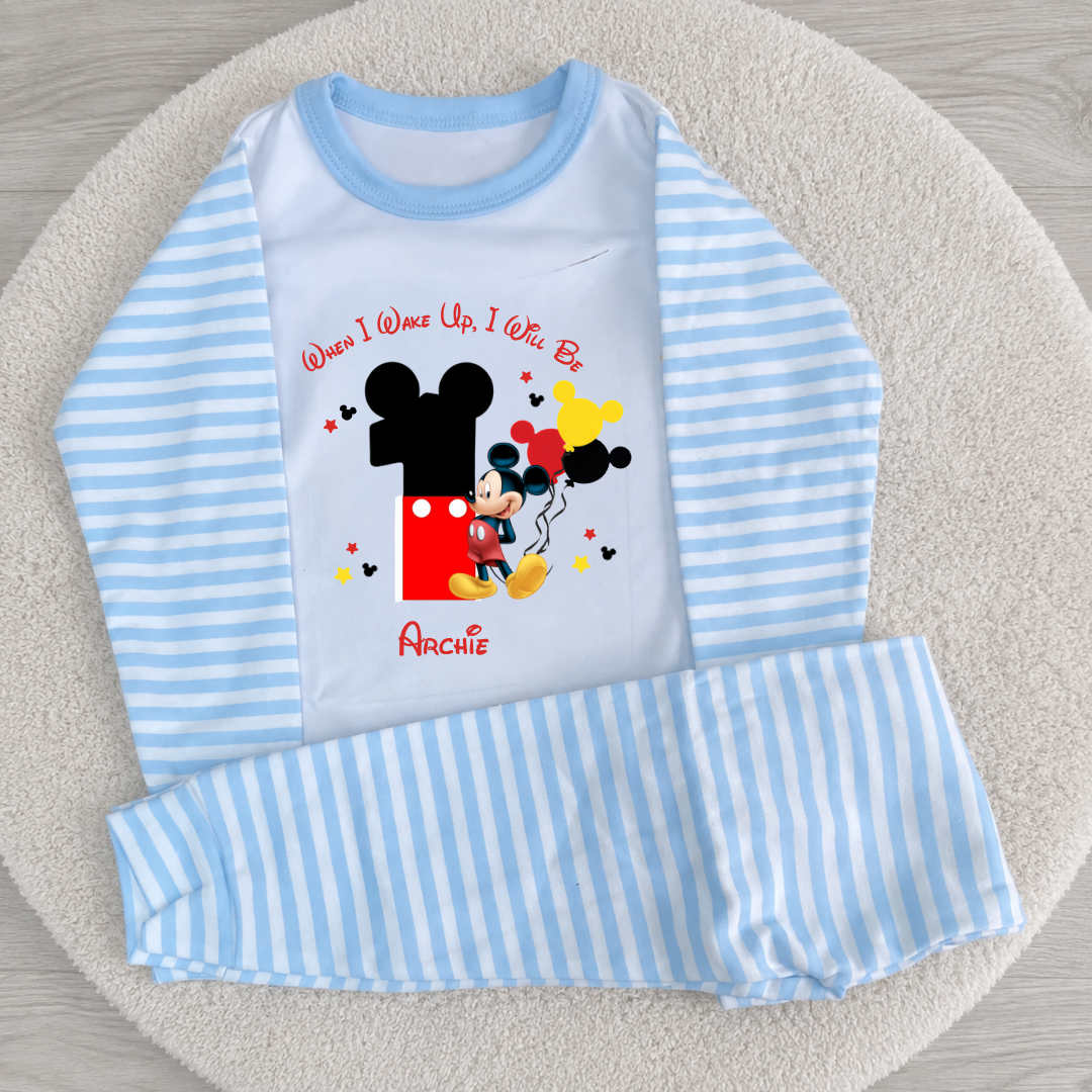 Personalised Micky Mouse Birthday Pyjamas