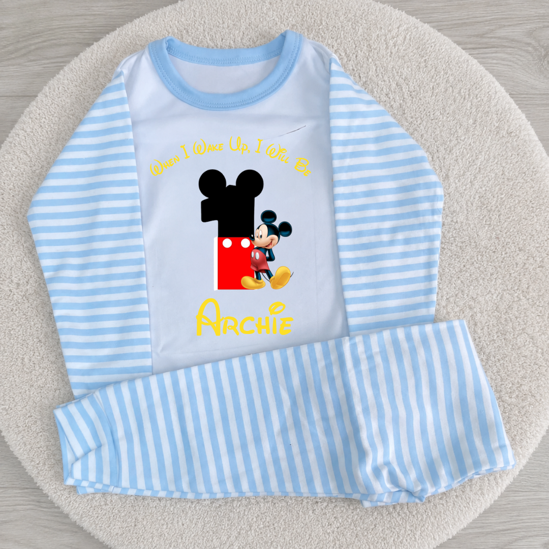 Personalised Micky Mouse Birthday Pyjamas