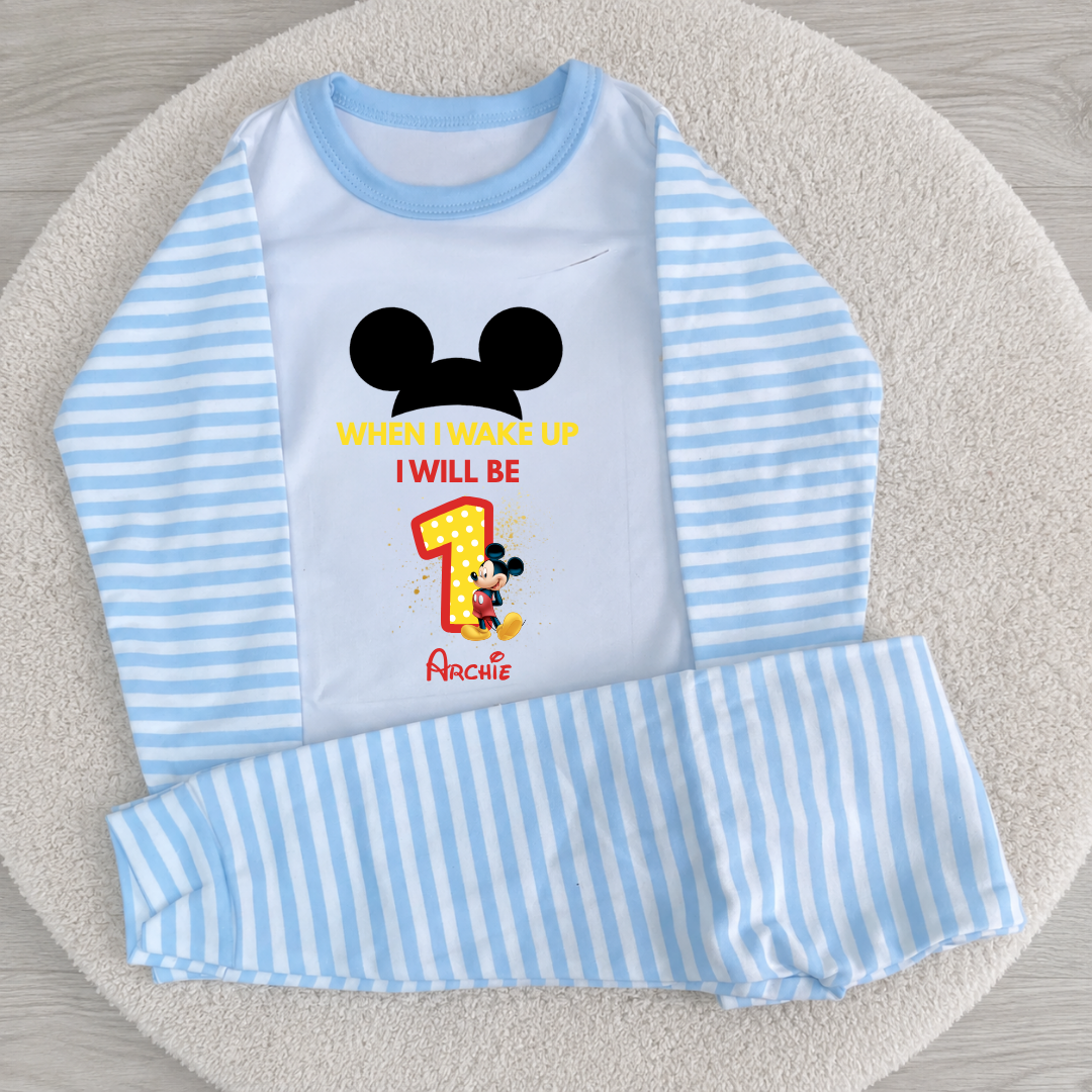 Personalised Micky Mouse Birthday Pyjamas
