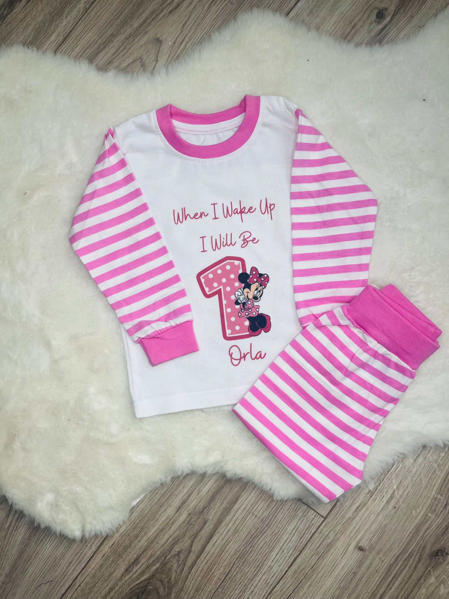 Personalised Minnie Mouse Birthday Pyjamas