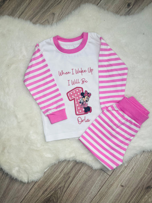Personalised Minnie Mouse Birthday Pyjamas