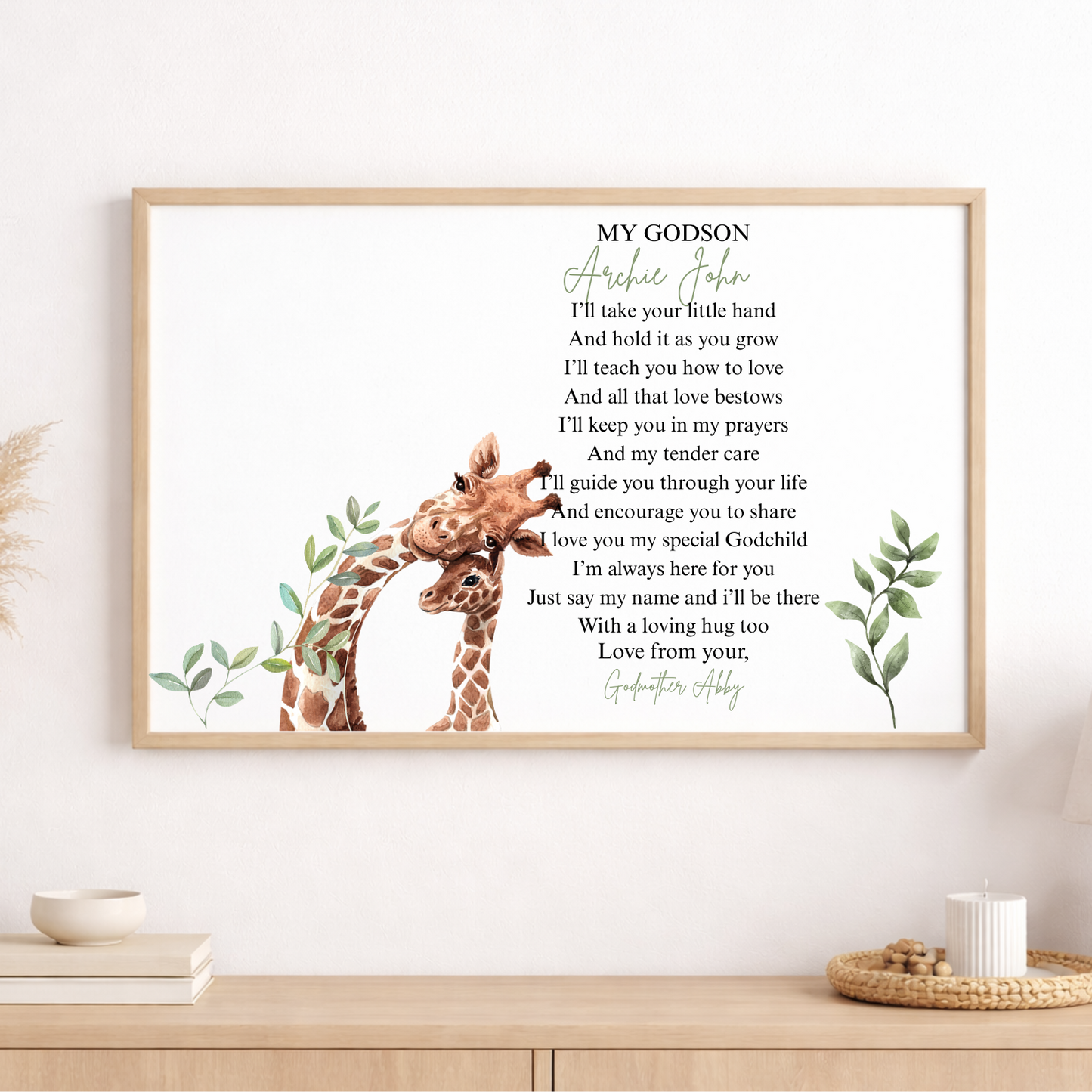 Personalised My God Child Print – product image