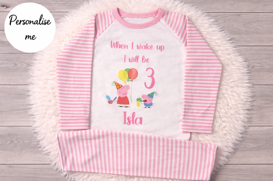 Personalised Peppa Pig Birthday Pyjamas