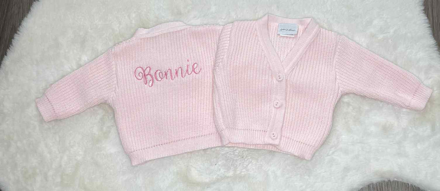 Personalised Ribbed Knitted Baby Cardigan