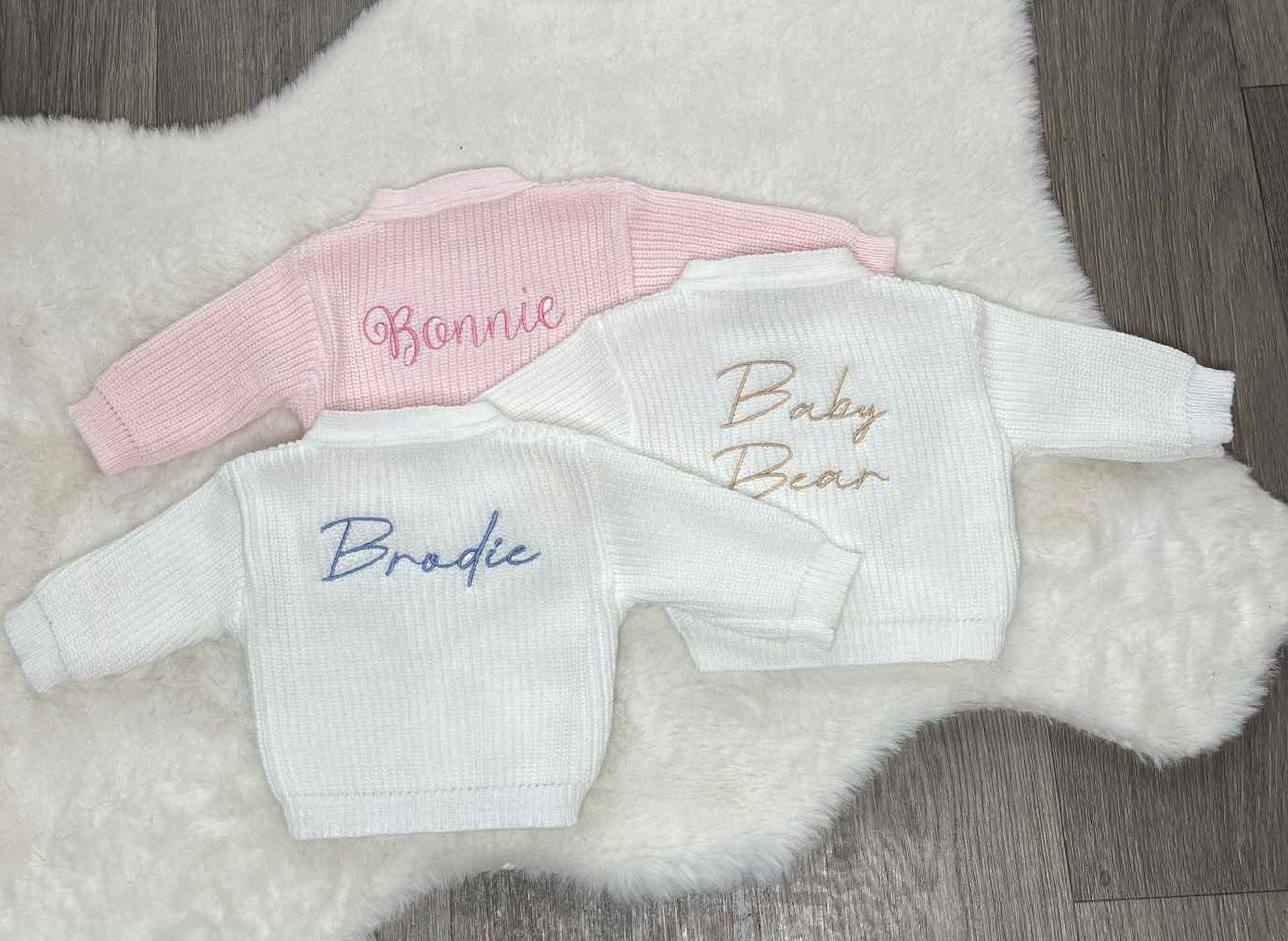 Personalised Ribbed Knitted Baby Cardigan