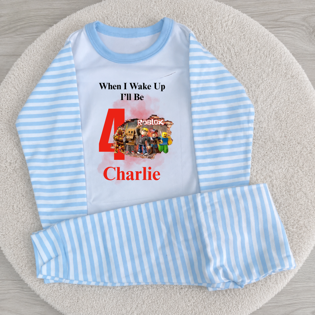 Personalised Roblox Birthday Pyjamas