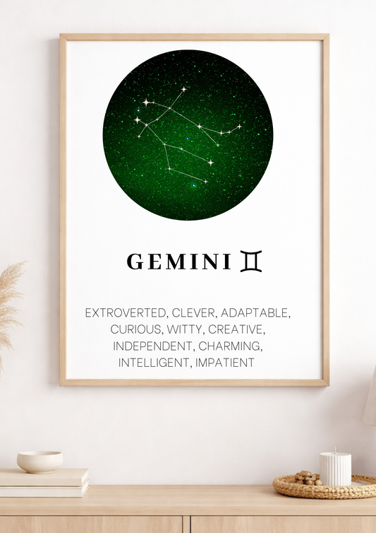 Personalised Star sign print-Gemin