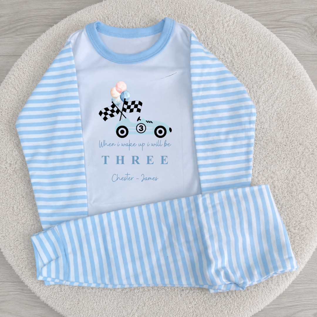 Personalised  Vintage Car Birthday Pyjamas
