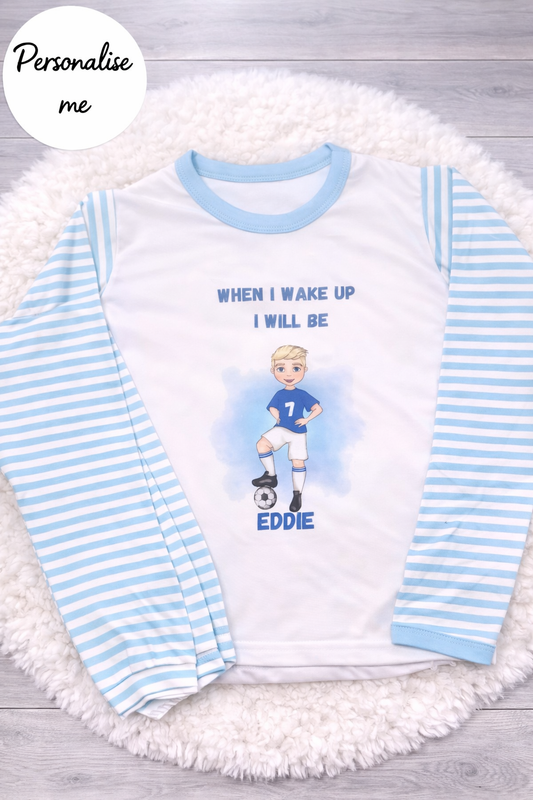 Personalised When I Wake Up Footballer Birthday Pyjamas