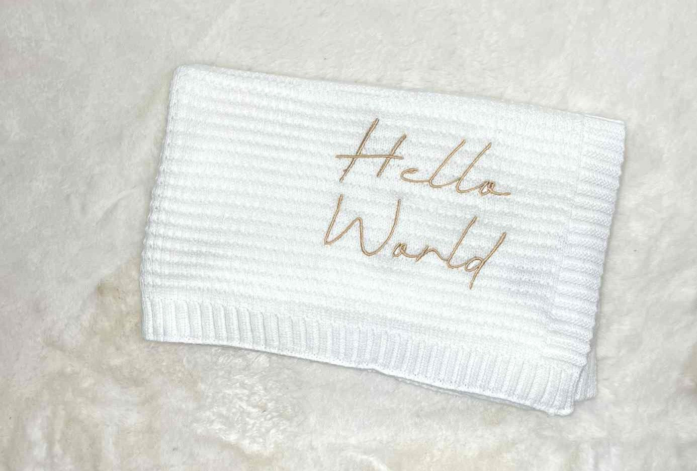 Personalised Knitted Embroidered Baby Blanket