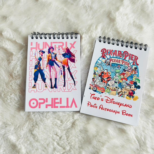 personalised children's notebooks one with kpop and one with design