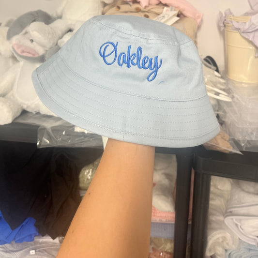 Personalised kids embroidered bucket hat