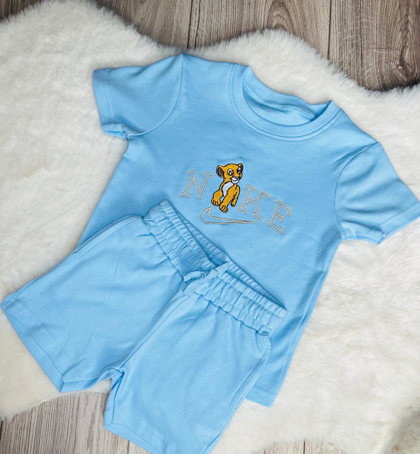 Personalised toddler short set with embroidered design perfect for holidays birthdays and everyday wear