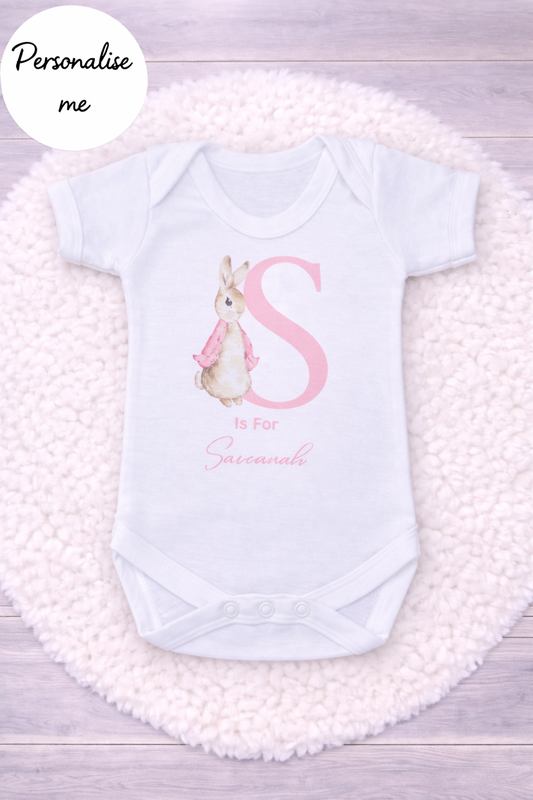 Personalised Letter And Name Bunny Vest