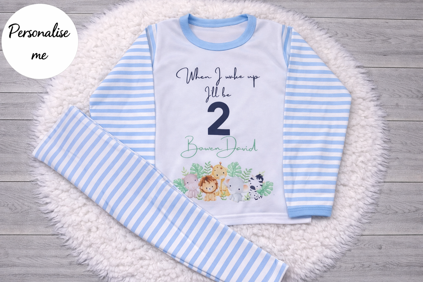 Personalised Safari Birthday Pyjamas
