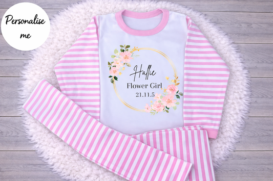 Personalised Flower Girl Floral Wedding Pyjamas