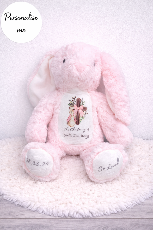 Personalised Christening Keepsake Bunny Rabbit Teddy