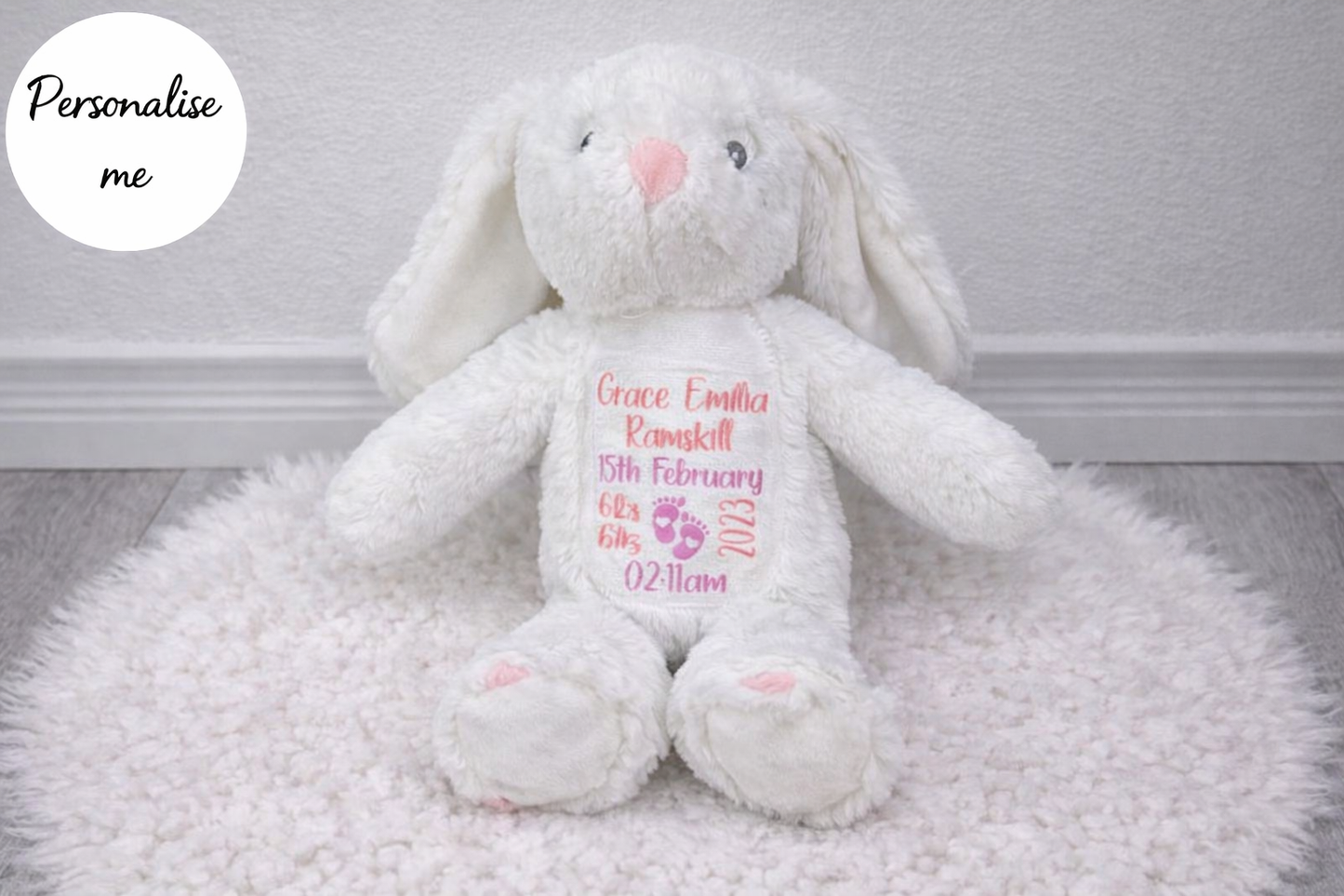 Personalised Birth Announcement Bunny