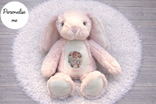 Personalised Baby Photo Keepsake Bunny Rabbit Teddy