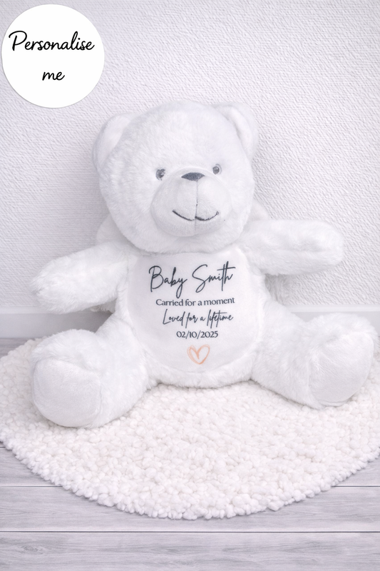 Personalised Carried for a Moment Loved For A Life Time Angel Bear Teddy