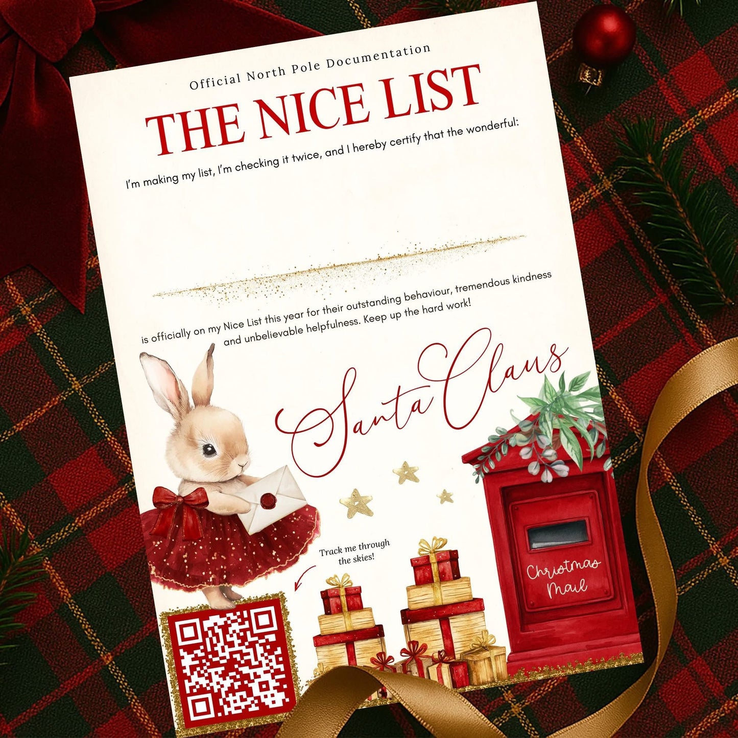 Personalised The Nice List Certificate and Santa Tracker