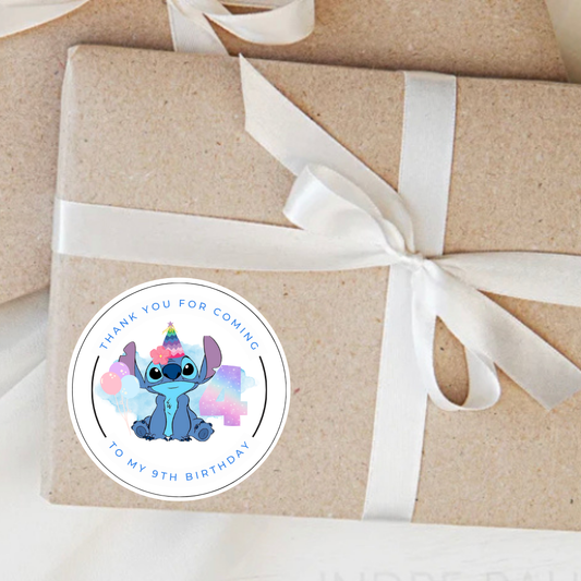 Personalised Stitch Birthday Party Stickers