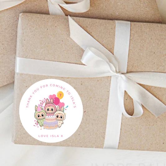 Personalised Labulu Birthday Stickers