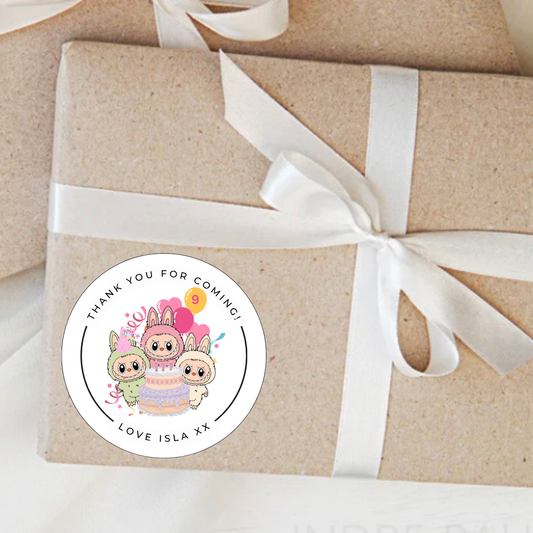 Personalised Labulu Birthday Party Stickers