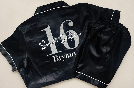 Personalised Sweet 16 Satin Birthday Pyjamas