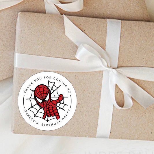 Personalised Spider-Man Birthday Stickers