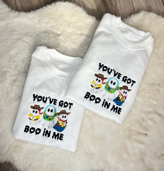 Personalised Embroidered You've Got A Boo In Me Halloween Jumper