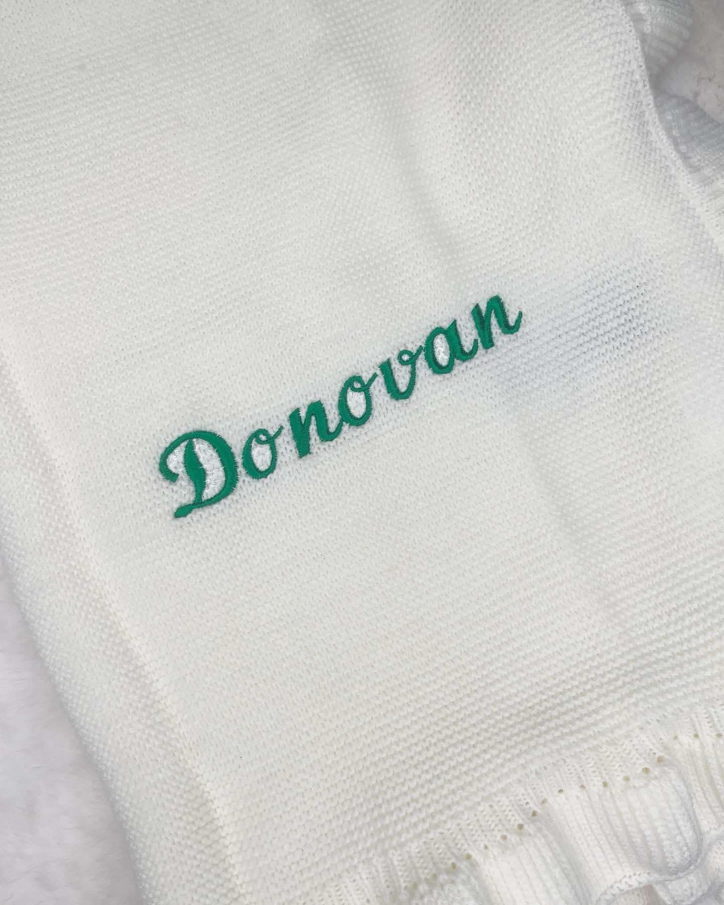 Personalised Embroidered Frilly Baby Blanket
